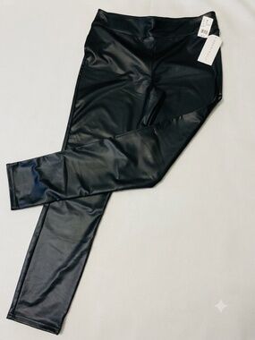 Black Faux Leather Leggings NWT Eye Candy Size 2X large